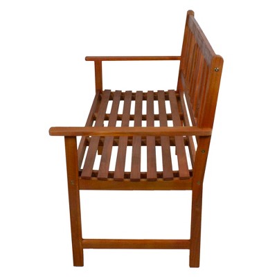  Northlight 48" Light Brown Acacia Wood Outdoor Patio Bench