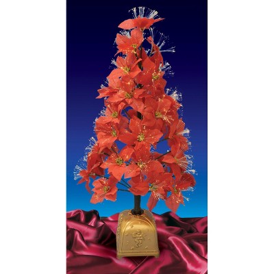  Northlight Pre-Lit Fiber Optic Color Changing Red Poinsettia Christmas Tree - 4' - Multi