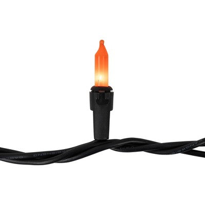  Northlight Mini Christmas Light Set - Orange - 20.25' Black Wire - 100ct