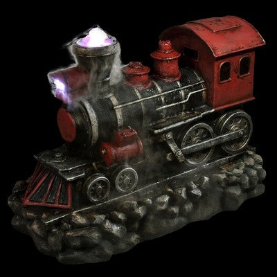  Northlight 38" Prelit LED Vintage Locomotive Train Outdoor Patio Garden Water Fountain - Red/Black