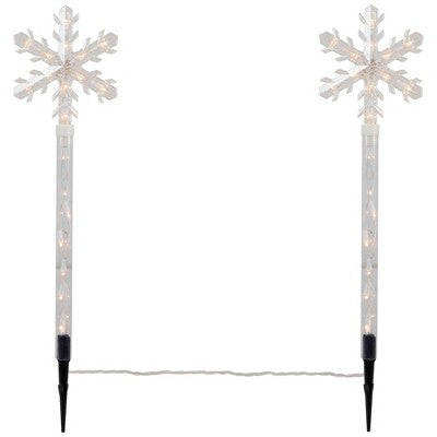  Northlight Lighted Snowflakes Christmas Outdoor Pathway Markers - 27" - Set Of 4