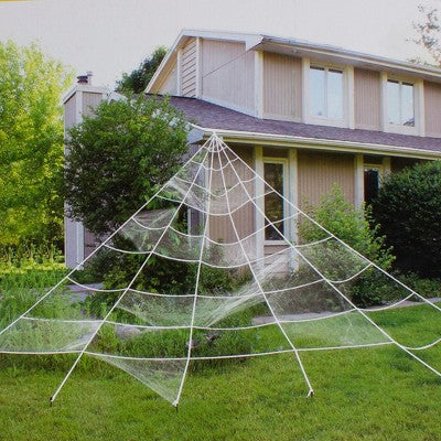  Northlight Giant Outdoor Spider Web Halloween Decoration - 9.8' - White