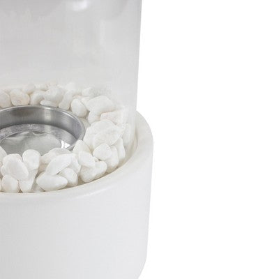  Northlight 10.5" Bio Ethanol Round Portable Tabletop Fireplace With White Base