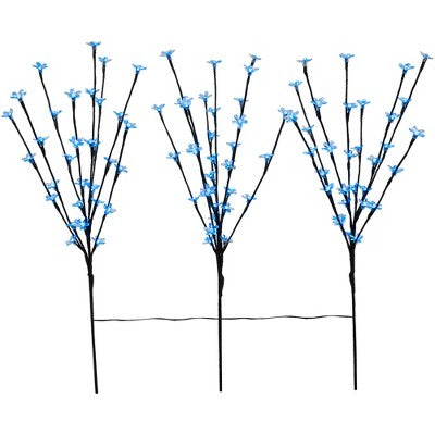  Northlight Set Of 3 Pre-Lit Cherry Blossom Artificial Tree Branches 2.5' - Blue LED Lights