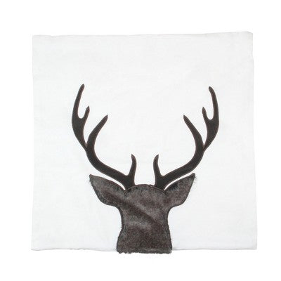  Northlight 17.5 White And Brown Faux Fur Reindeer Throw Pillow Cover