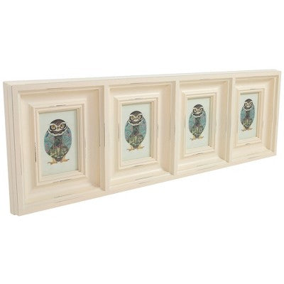  Northlight 4" X 3" White Weathered Collage Photo Picture Frame Wall Decoration