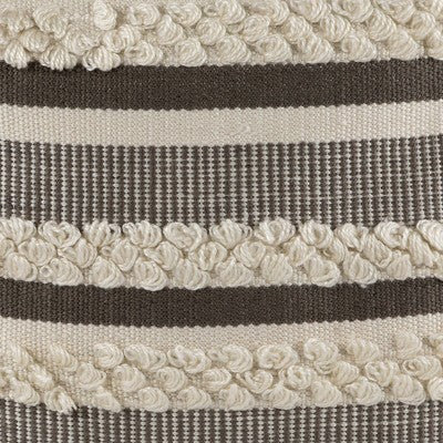  Northlight 20" Gray And Cream Handloom Woven Outdoor Throw Pillow