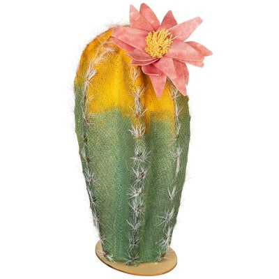  Northlight 8.5" Flowering Cactus Artificial Plant Table Top Decoration - Green/Yellow