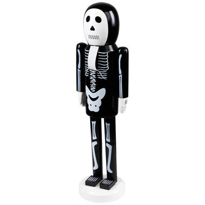  Northlight Skeleton Wooden Halloween Nutcracker - 14" - Black And White
