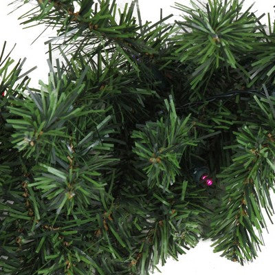  Northlight 9' X 10" Prelit LED Battery Operated Canadian Pine With Timer Artificial Christmas Garland - Multi-Lights