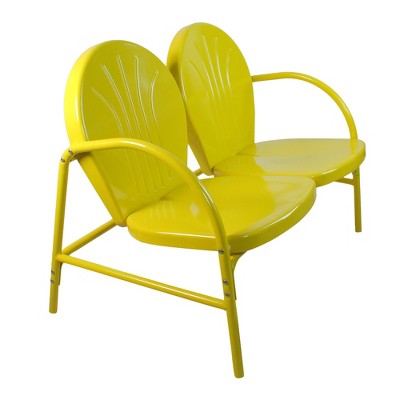  Northlight 47-Inch Outdoor Retro Tulip Loveseat, Yellow