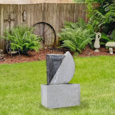  Northlight 20" Gray Modern Style Rainfall Outdoor Water Fountain