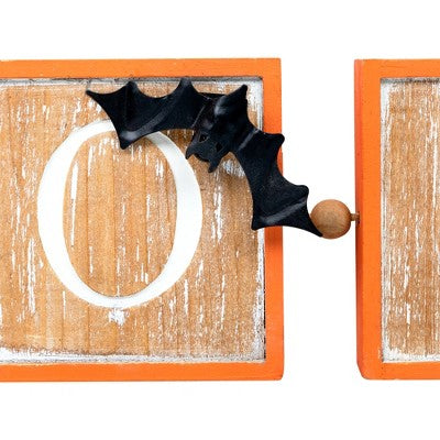  Northlight BOO Wooden Block Halloween Sign With Bats - 27.5"