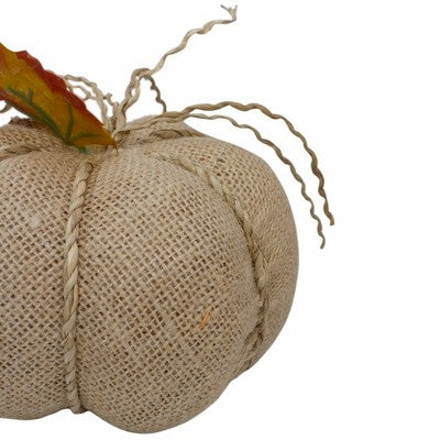  Northlight 5.5" Beige Burlap Autumn Harvest Table Top Pumpkin