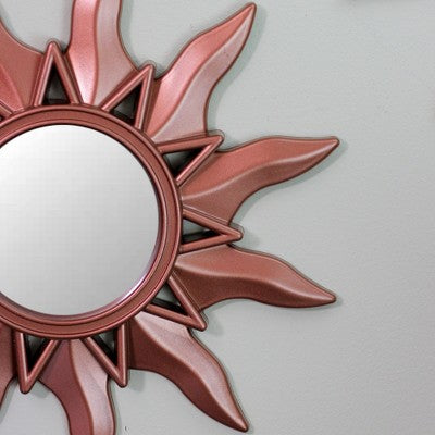  Northlight Set Of 3 Mayan Sunburst Matte Copper Round Mini Mirrors 9.5"