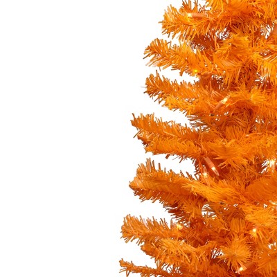  Northlight Pre-Lit Medium Artificial Pine Christmas Tree - 3' - Orange - Clear Lights