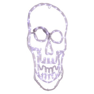  Northlight LED Lighted 4 Function Skull Halloween Window Decoration - 18"