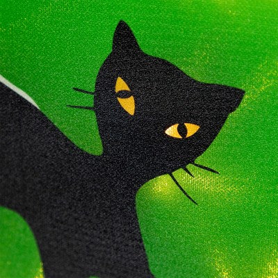  Northlight Lighted Black Cat With Bats Halloween Window Decoration - 13.75"
