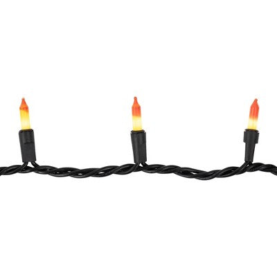  Northlight Candy Corn Mini Halloween Light Set Yellow And Orange 9.5' Black Wire - 50ct