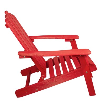  Northlight 36" Red Classic Folding Wooden Adirondack Chair