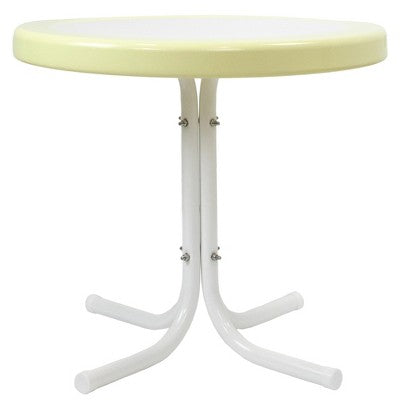  Northlight 22" Outdoor Retro Tulip Side Table, Yellow And White
