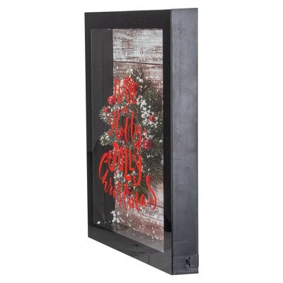  Northlight 14" Black Framed 3D "Have A Holly Jolly Christmas" LED Christmas Box Decor