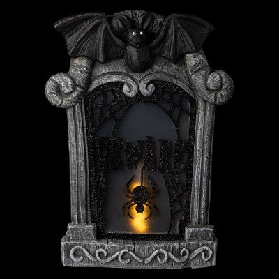  Northlight Lighted Flickering Beware Gravestone Halloween Decoration - 13.5" - LED Orange Light