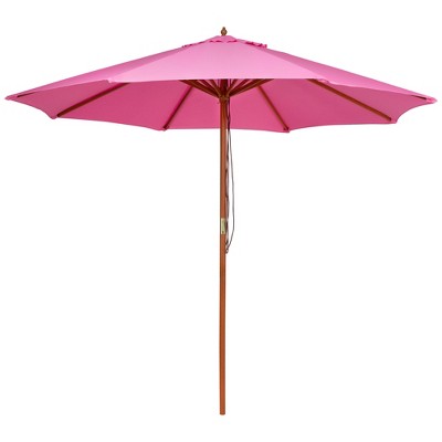  Northlight Outdoor Patio Market Umbrella With Wooden Pole - 8.5' - Pink