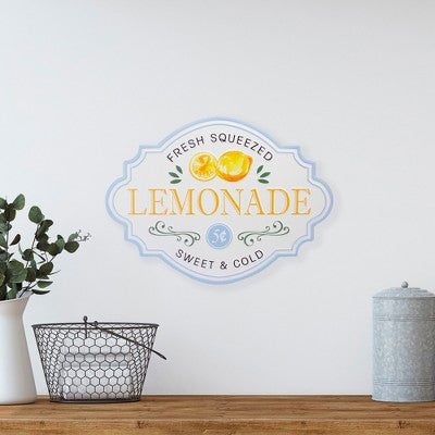  Northlight 15.25" White And Blue "Fresh Squeezed Lemonade" Metal Sign Spring Wall Decor