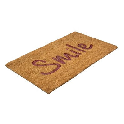  Northlight Natural Coir "Smile" Outdoor Rectangular Doormat 18" X 30"