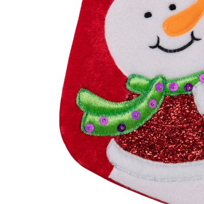  Northlight 20.5" Red And White Embroidered Snowman With Glitter Christmas Stocking