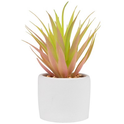  Northlight 6.5" Green Artificial Sword Grass In A White Pot