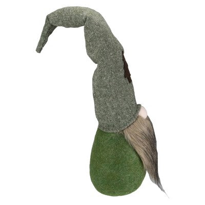  Northlight Forest Tree Chevron Hat Gnome Head Christmas Decoration - 21" - Green And Brown