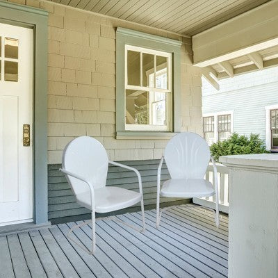  Northlight 34-Inch Outdoor Retro Tulip Armchair, White