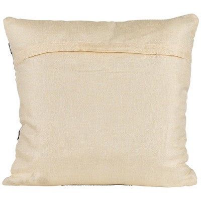  Northlight 20" White And Black Handloom Woven Outdoor Square Throw Pillow