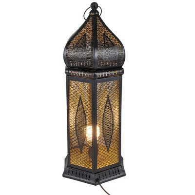  Northlight 23.5" Black And Gold Moroccan Style Lantern Table Lamp