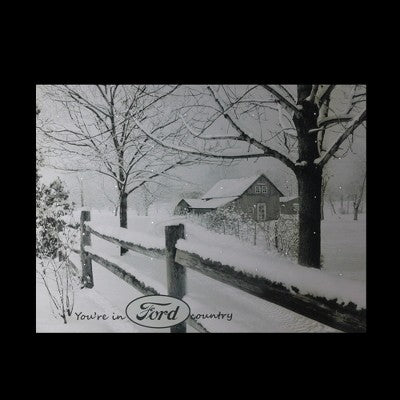  Northlight Fiber Optic Lighted "You're In Ford Country" Snowy Cabin Canvas Wall Art 12" X 15.75"