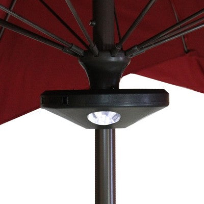  Northlight 8" Black 4-Panel Patio Umbrella Light With 20 LED's