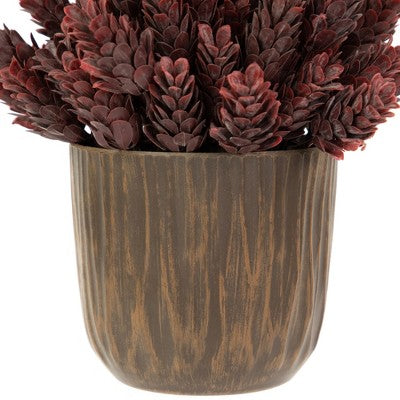  Northlight 8" Burgundy Red Wild Flower Artificial Plant In A Textured Lined Pot