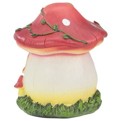  Northlight 6.25" Red Mushroom House Outdoor Garden Statue