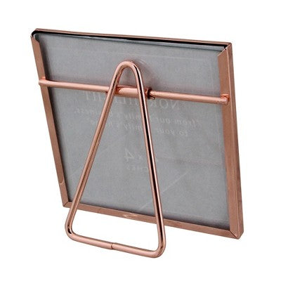  Northlight 4.25" Classical Square 4" X 4" Photo Picture Frame With Easel Back - Rose Gold