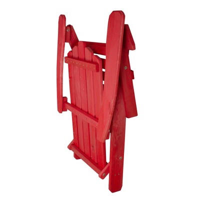  Northlight 36" Red Classic Folding Wooden Adirondack Chair