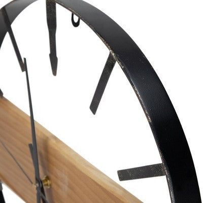  Northlight Rustic Metal Frame Wall Clock -15.75" - Black