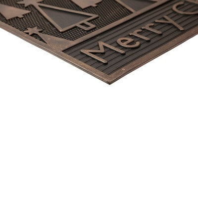  Northlight Black And Gold Merry Christmas Doormat 18" X 30"