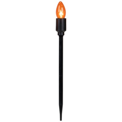  Northlight C9 Halloween Pathway Markers - Orange - 8.75' Black Wire - Set Of 10