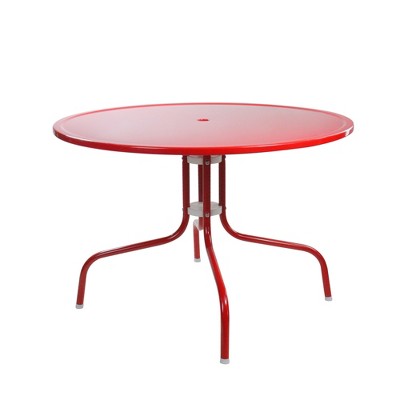 Northlight 39.25-Inch Outdoor Retro Metal Tulip Dining Table, Red