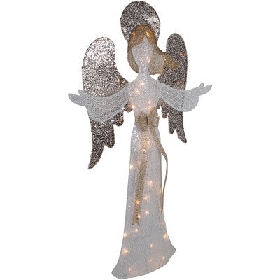  Northlight 49.25" LED Lighted White And Gold Angel Christmas Decoration