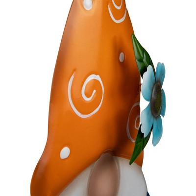  Northlight Welcome Friends Gnome Spring Outdoor Garden Stake - 22" - Orange