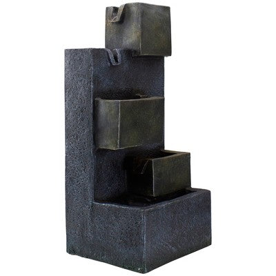  Northlight 19" Gray LED Lighted 5-Tier Rainfall Outdoor Water Fountain
