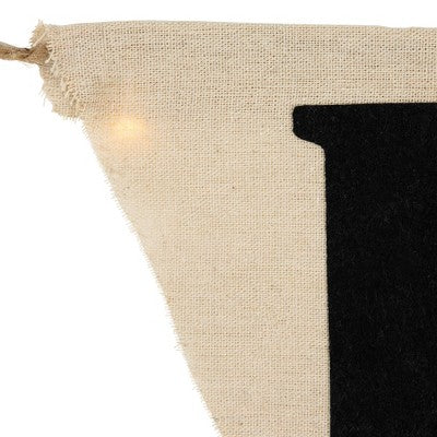  Northlight 18.75" Beige Battery Operated LED Lighted Burlap Happy Halloween Banner